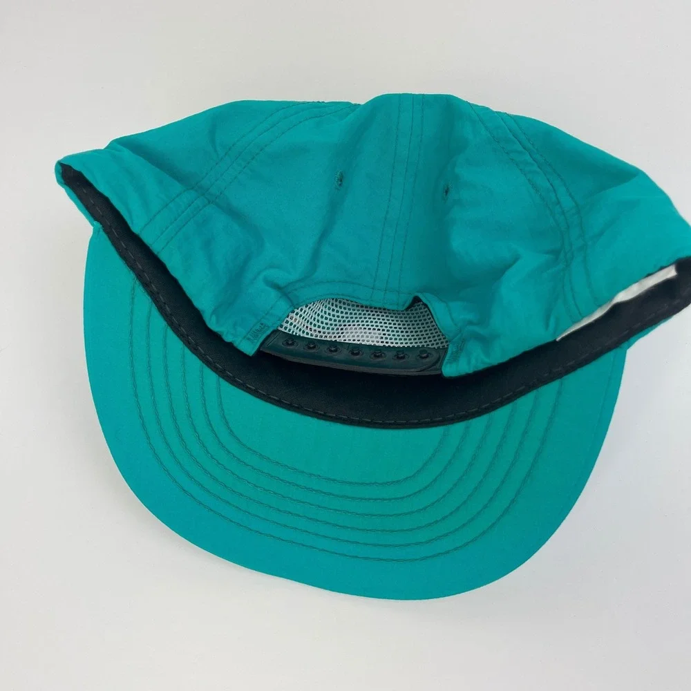 Vintage Union Pacific Railroad Cap America Teal Blue Train Locomotive Snapback